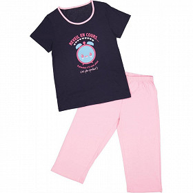 Pyjama corsaire manches courtes femme MARINE T42/44